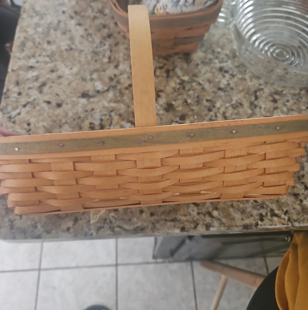 Longaberger Natural Brown Woven Handled Basket - Home Accents